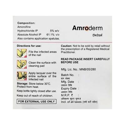 AMRODERM NAIL LACQUER Lotion 2.5ml - Fungal Infections-Taa