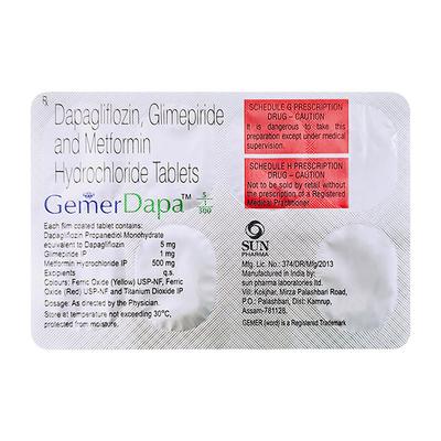 GEMER DAPA 5/1/500 Tablet 7's - Diabetes-Ant