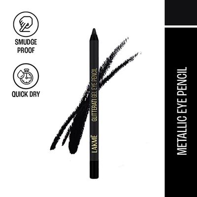 Lakme Glitterati Gel Eye Pencil Mysterious Black 1's - Eyebrow Pencils & Enhancers