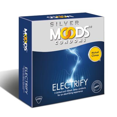 Moods Silver Condoms - Electrify 3's - Plain/Flavoured Condoms