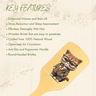 Allure Personalised Paddle Hair Brush Boss Cat Print 1's - Hair Brushes