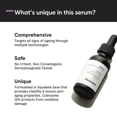 Minimalist Retinol 03% Face Serum with Coenzyme Q10+ Bacuchiol Oil+Squalane 30ml - Face Serum