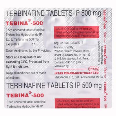 Tebina 500mg Tablet 7'S - Fungal Infections-Anf