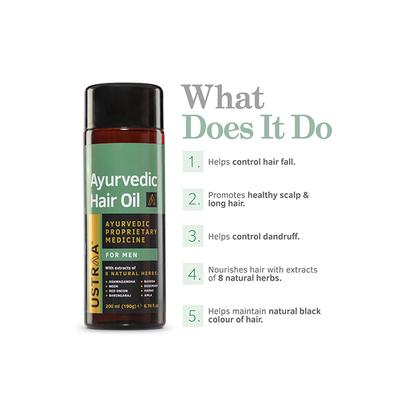Ustraa Ayurvedic Hair Oil for Men 200 ml - Hair Oils