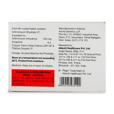 AZRO 500mg Tablet 5's - Bacterial Infections-Mac