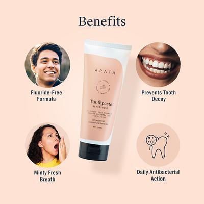 Arata Natural Refreshing Toothpaste With Peppermint, Cinnamon Fights Tooth Decay 200 ml 2's - Toothpaste