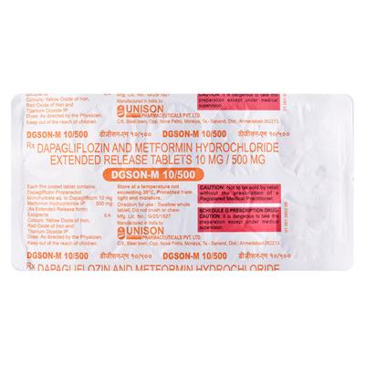 DGSON M 10/500 Tablet 10's - Diabetes-Ant
