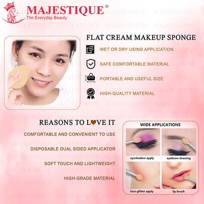 Majestique Flat Oval Cream Makeup Sponge, for Face Primer Compact Powder Puff 1's - Sponges & Applicators