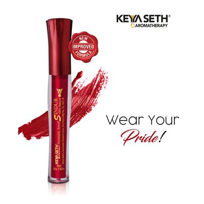 Keya Seth Aromatherapy Aromatic 100% Natural Liquid Sindoor (Maroon) 5 ml - Sindoor