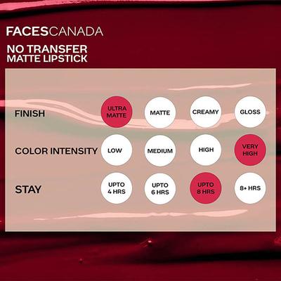 Faces Canada No Transfer Matte Lipstick Streakster 08 3.5 Ml - Liquid Lipsticks
