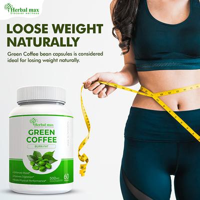 Herbal Max Green Coffee Burn Fat Dietary Supplement 500 mg Capsule 60's - Weight Loss