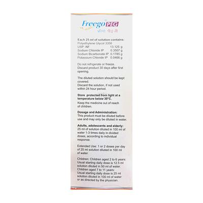 FREEGO PEG SUGAR FREE ORANGE FLAVOUR Oral Solution 200ml - Constipation-Lax