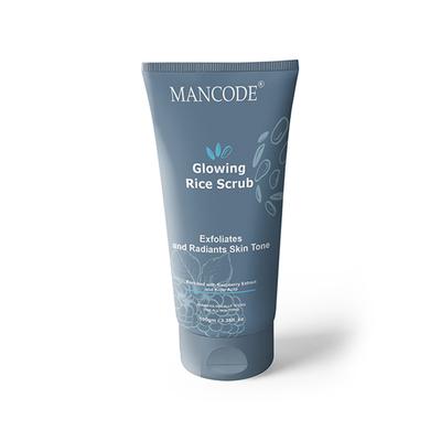 Mancode Glowing Rice Face Scrub For Exfoliates And Radiants Skin Tone 100 gm - Scrubs & Exfoliants