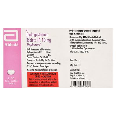DUPHASTON 10mg Tablet 30's - Hormonal Therapy-Oes