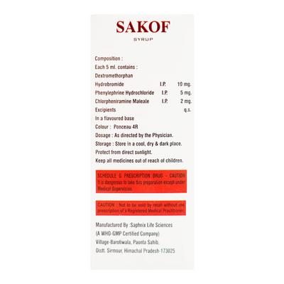 SAKOF Syrup 100ml - Cough And Cold-Cou