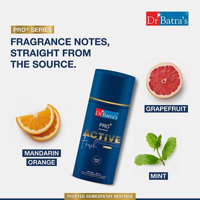 Dr Batras Pro+Active Fresh Deodrant for Lasting Fragrance 150 ml - Deodorants/Roll-Ons