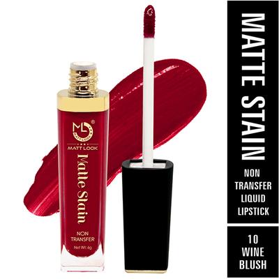 Matt Look Matte Stain Non Transfer Long Lasting Liquid Lipstick for Hydrated - Wine Blush 6 gm - Liquid Lipsticks
