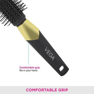 Vega Round Hair Brush for Adding Curls, Volume and Waves In Hairs, Men and Women, (E21-RB) 123 gm - Hair Brushes