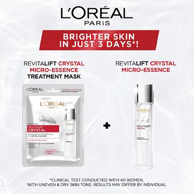 Loreal Paris Innovation Revitalift Crystal Micro-Essence Treatment Mask For Crystal Clear Skin 25gm - Sheet Masks
