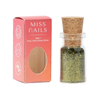 Miss Nails 3 In 1 Glitter Olive Lover 8 5 gm - Nail Polish
