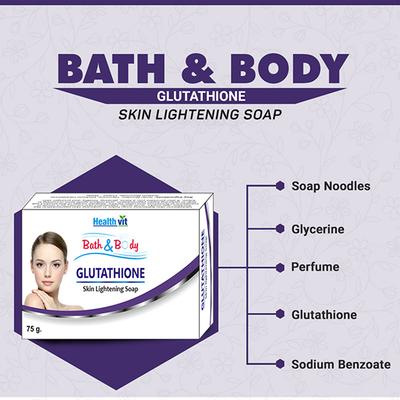 Buy Healthvit Bath & Body Glutathione Skin Lightening Soap 2's Online at Best Price
