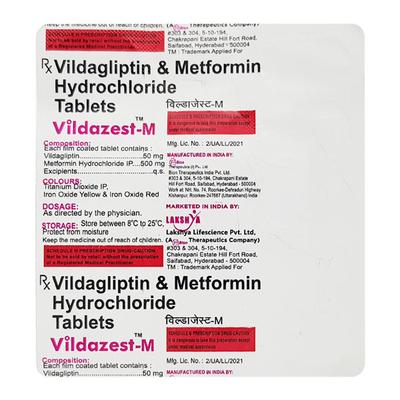 VILDAZEST M 500 Tablet 15's - Diabetes-Ant