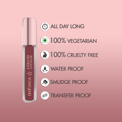 Infinia Liquid Lip Color Liquid Lipstick M 06 Long Lasting and Waterproof 5 ml - Liquid Lipsticks