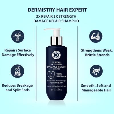 Dermistry Damage Repair With Keratin Arginine Wheat Protein Shampoo 200 ml - Shampoos