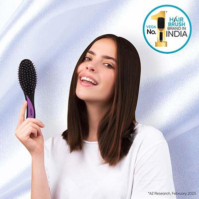 Vega Cushion Hair Brush for Men and Women for Straightening and Grooming (E33-CB) 83 gm - Hair Brushes