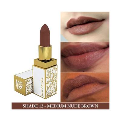 Just Herbs Ayurvedic Creamy Matte Lipstick with Jojoba Oil & Vitamin E Nude Brown 4.2gm - Lipsticks