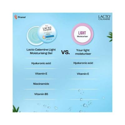 Lacto Calamine Light moisturising gel. Non-sticky hydrating face & body gel 150gm 3's - Face Moisturizers