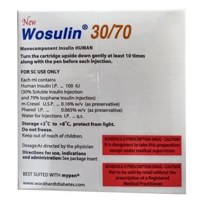 Wosulin New 30/70 100IU Cartridge 3X3ml - Diabetes-Ins