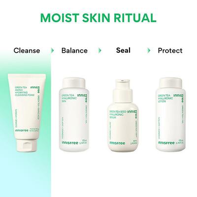 Innisfree Green Tea Amino Acid Foam Cleanser - Hydrating, Soft & Rich Cleanser for Daily Use 80 gm - Face Wash & Cleansers