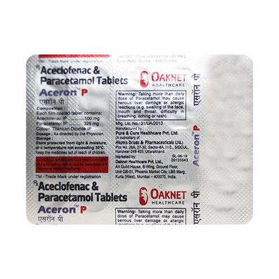 Aceron P Tablet 10'S - Pain relief-Nsa