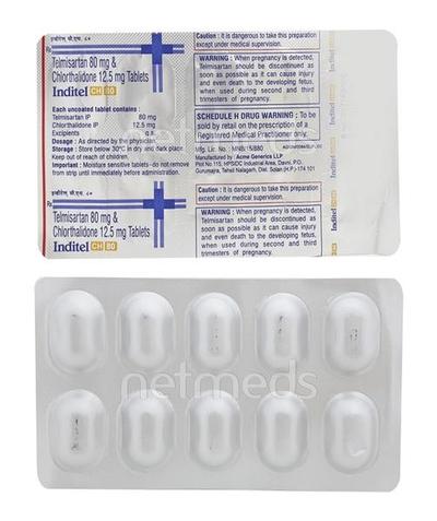 Inditel CH 80mg Tablet 10'S - Hypertension-Ang