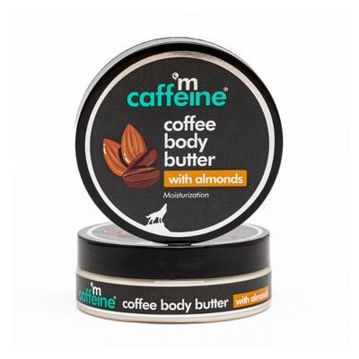 mCaffeine Coffee & Almond Body Butter with Shea Butter Deeply Moisturizes & Nourishes Dry Skin 100 gm - Body Butter