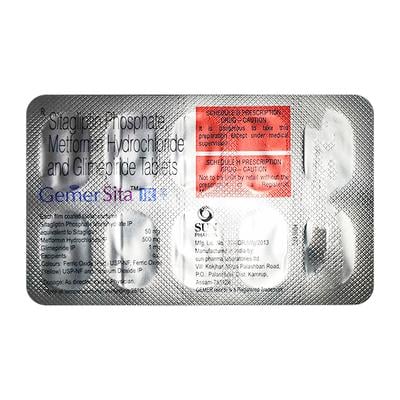 GEMER SITA IR 50/500/1 Tablet 10's - Diabetes-Ant
