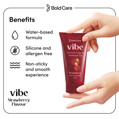 Bold Care Vibe Intimate Lube & Massage Gel - Strawberry 50 ml - Flavoured Lubes