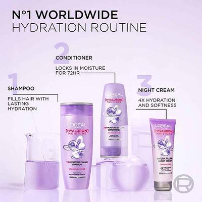 L'Oreal Paris Hyaluron Moisture 72H Moisture Filling Shampoo With Hyaluronic Acid 180 ml - Shampoos