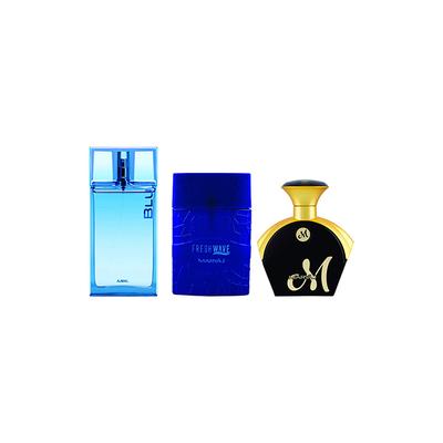 Ajmal Blu EDP Citrus Perfume & Maryaj Fresh Wave For Him EDP & M For Her EDP 1's - Perfumes (Edt/Edp)