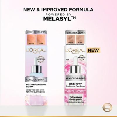 L'Oreal Paris Glycolic Bright Instant Glowing Serum 8% Glycolic Acid 30 ml - Under Eye Creams & Serums