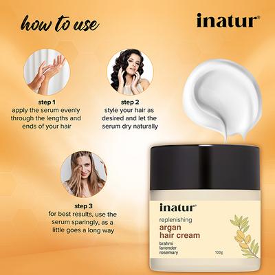 Inatur Moroccan Hair Cream - Argan Oil 125 gm - Hair Creams