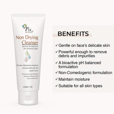 Fixderma Non Drying Cleanser For Dry Sensitive Skin 60 gm - Face Wash & Cleansers