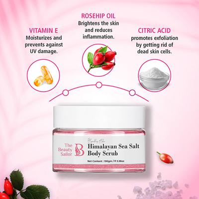 The Beauty Sailor Sparkling Skin Himalayan Sea Salt Body Scrub 100 gm - Scrubs & Exfoliants