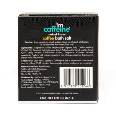 mCaffeine Epsom Bath Salt with Therapeutic Coffee Vanilla Fragrance Detoxifies & Relieves Stress 200 gm - Bath Salts