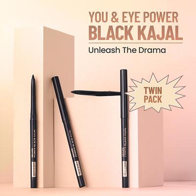 Swiss Beauty You & Eye Power Black Kajal - Twin Pack 0.3 gm - Kajal & Kohls