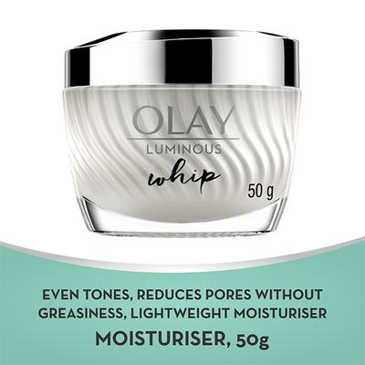 Olay Ultra Lightweight Moisturiser- Luminous Whip Day Cream (Non Spf) 50 gm - Face Moisturizers