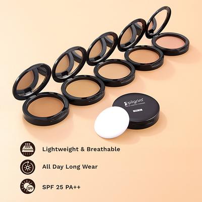 Pilgrim Ivory-05 Matte Finish Compact Powder SPF 25 Absorbs Oil, Conceals & Gives Radiant Skin 7 gm - Compact Powder