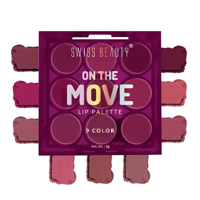 Swiss Beauty On The Move Lip Palette 9 Color - (Pink and Mauve) 5gm - Lipsticks