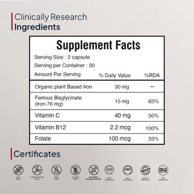 Miduty Organic Blood Builder Capsule 60's - Vital Health